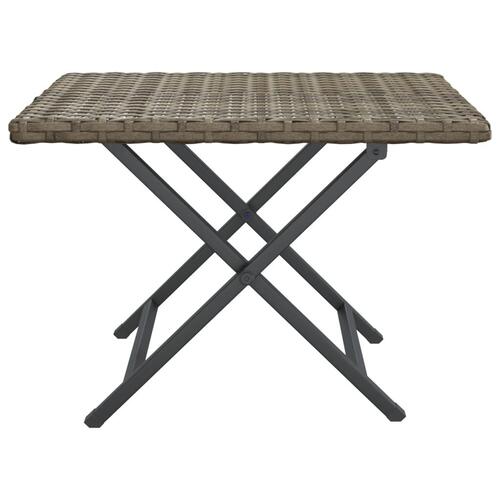 Foldbart bord 45x35x32 cm polyrattan grå