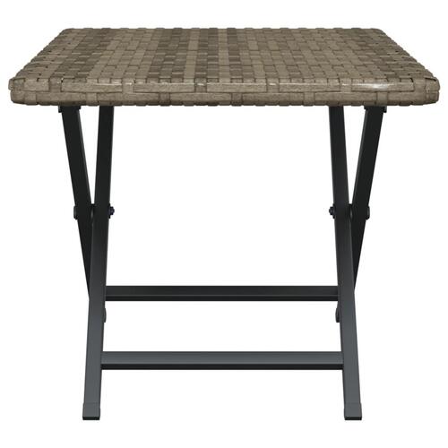 Foldbart bord 45x35x32 cm polyrattan grå