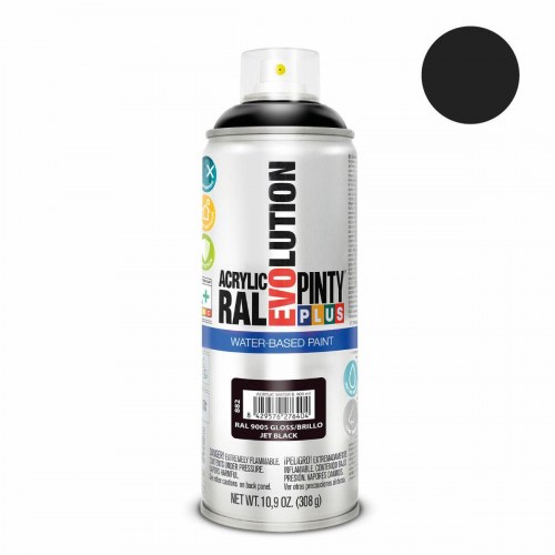 Pintyplus Evolution RAL 9005 spraymaling - vandbaseret Jet Black 400 ml
