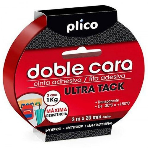 PLICO Dobbeltsidet tape Ultra Tack - gennemsigtig