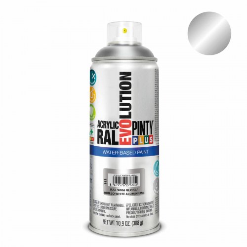 Spraymaling vandbaseret Pintyplus Evolution RAL 9006 White Aluminium 400 ml