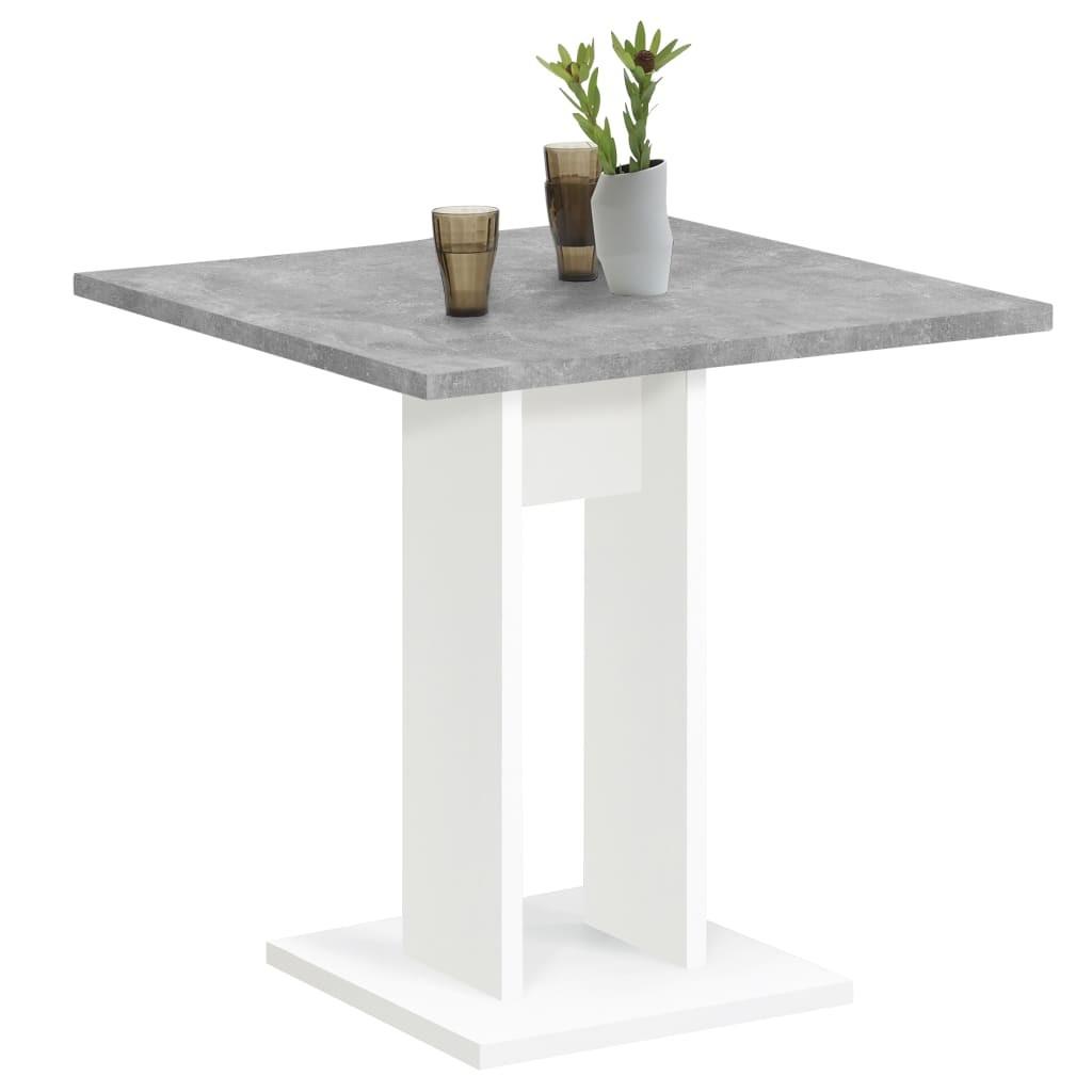 spisebord 70 cm betongrå og hvid