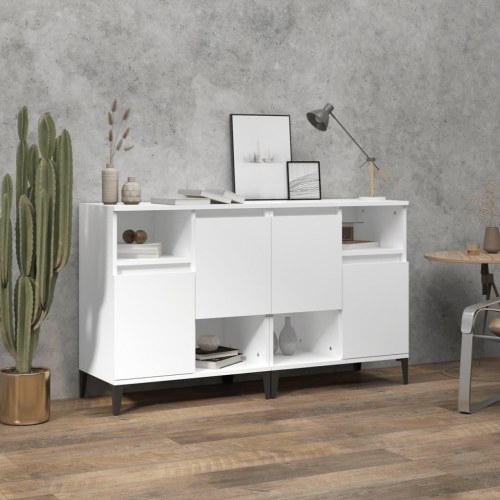 Skænke sæt - 2 stk. opbevaringsskabe 60×35×70 cm i hvidt konstrueret træ