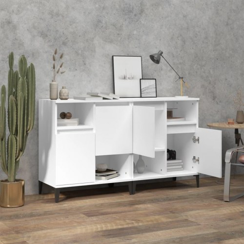Skænke sæt - 2 stk. opbevaringsskabe 60×35×70 cm i hvidt konstrueret træ