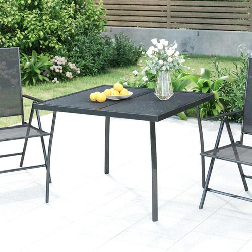 Havebord 100x100x72 cm stål og meshstof antracitgrå