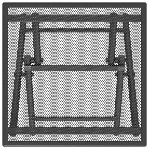 Foldbart havebord 38x38x38 cm stål og meshstof antracitgrå