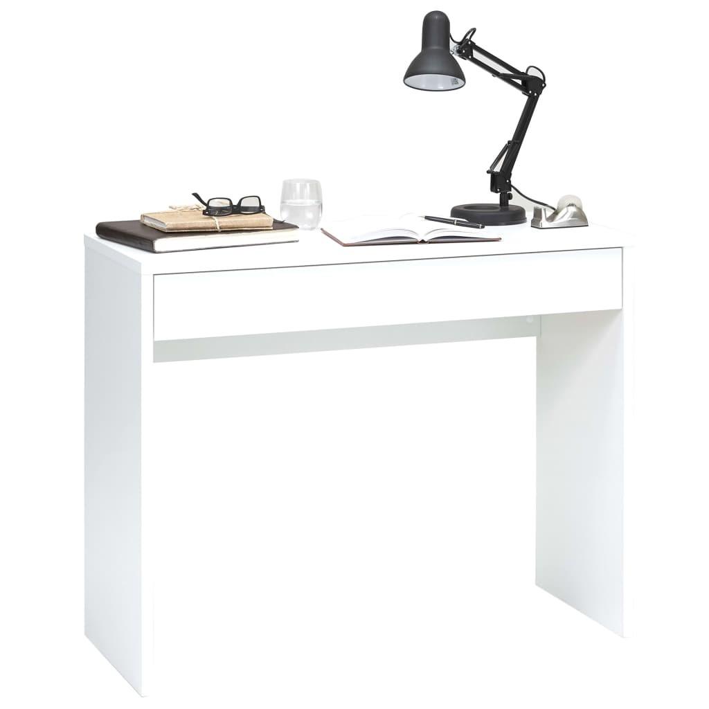 Billede af skrivebord med bred skuffe 100 x 40 x 80 cm hvid hos Boligcenter.dk