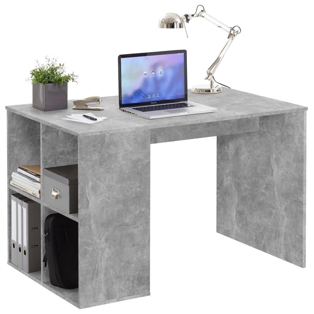 skrivebord med sidehylder 117 x 73 x 75 cm betongrå