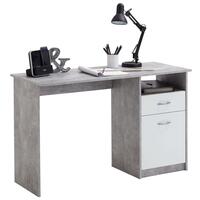 skrivebord med 1 skuffe 123 x 50 x 76,5 cm betongrå og hvid