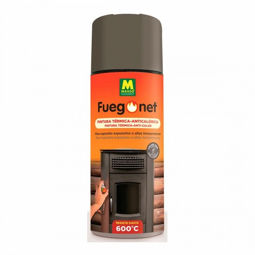 Massó Fuegonet varmebestandig spraymaling - grå, 400 ml