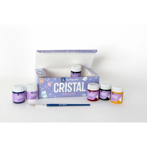 La Pajarita Tempera Crystal - 6 dele, multifarvet