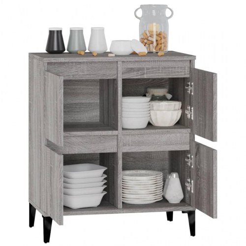 Skænk med 4 låger 60 x 35 x 70 cm - grå sonoma-eg
