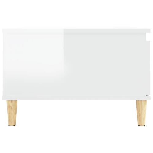 Sofabord 55x55x36,5 cm konstrueret træ hvid højglans