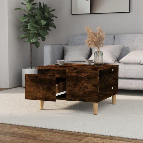 Sofabord 55x55x36,5 cm konstrueret træ røget egetræsfarve