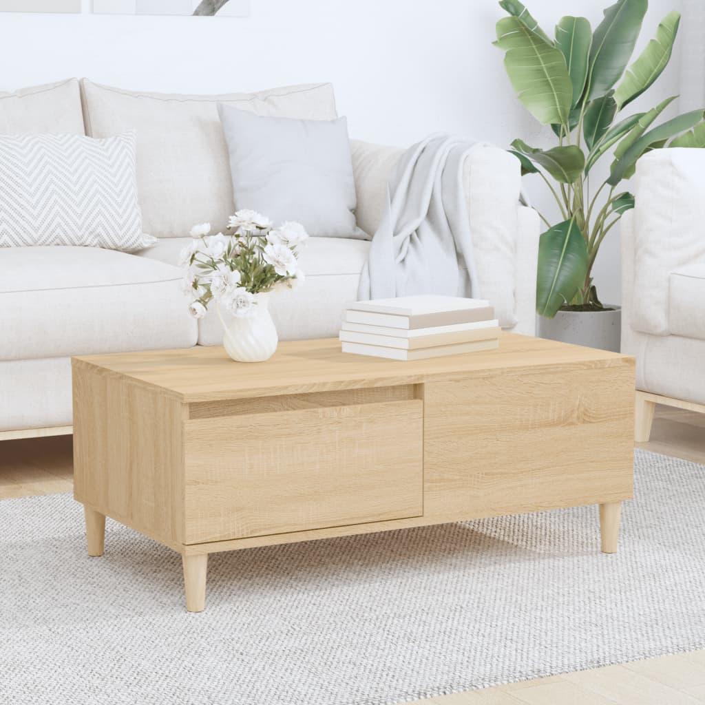 Sofabord 90X50X36,5 Cm Konstrueret Træ Etræsfarve - Sonoma-eg