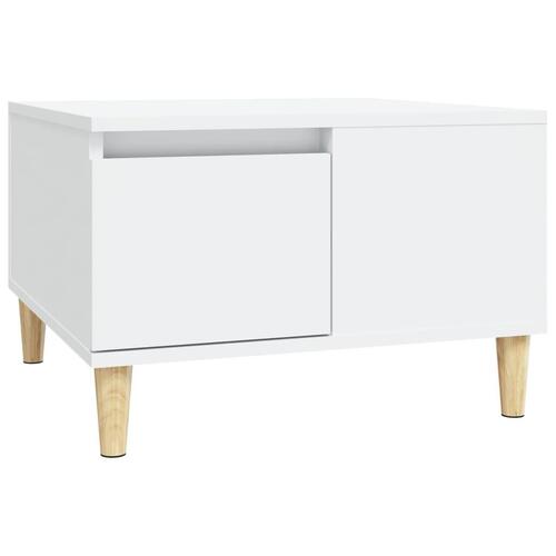Sofabord 55x55x36,5 cm konstrueret træ hvid