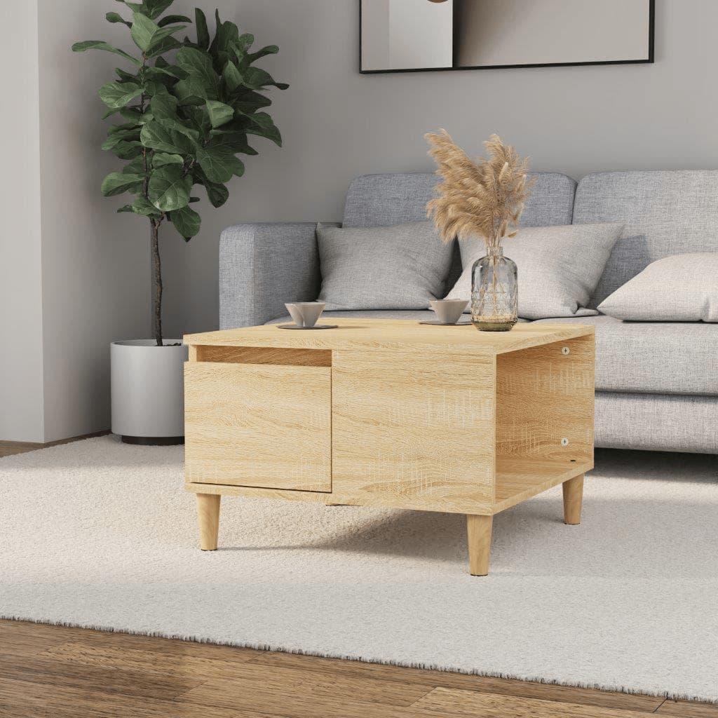 Sofabord 55x55x36,5 cm konstrueret træ sonoma-eg