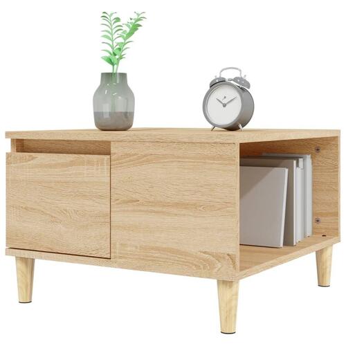 Sofabord 55x55x36,5 cm konstrueret træ sonoma-eg