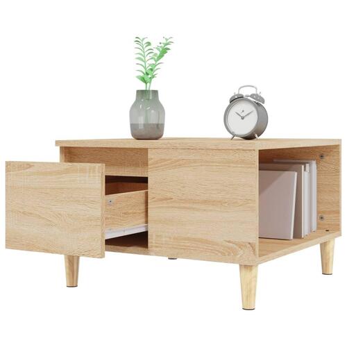 Sofabord 55x55x36,5 cm konstrueret træ sonoma-eg