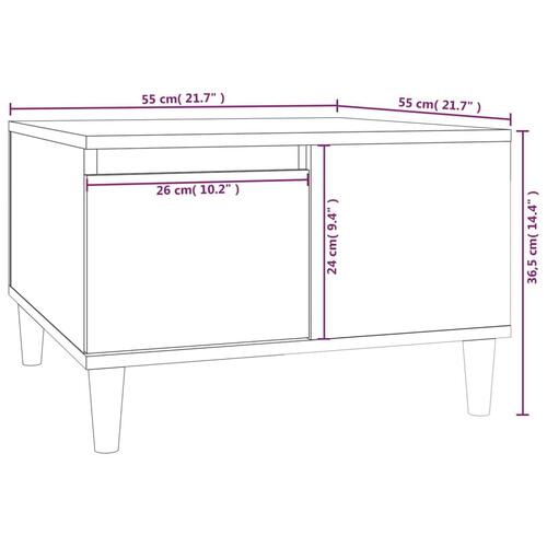 Sofabord 55x55x36,5 cm konstrueret træ sonoma-eg