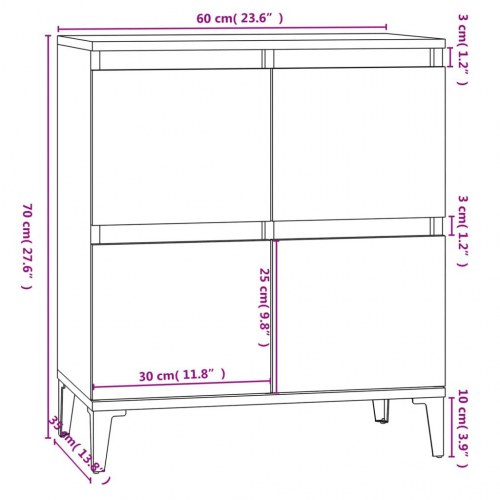 Skænk 60x35x70 cm konstrueret træ sort