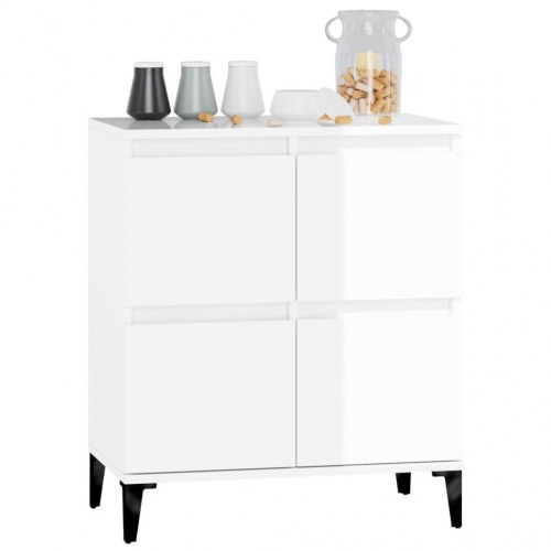 Skænk 60x35x70 cm konstrueret træ hvid højglans