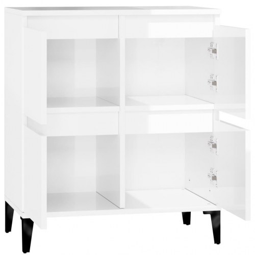Skænk 60x35x70 cm konstrueret træ hvid højglans