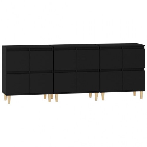 Skænke 3 stk. 60 x 35 x 70 cm - sort