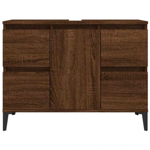Underskab til håndvask 80×33×60 cm - konstrueret træ, brun eg