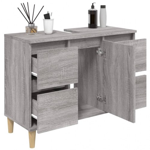 Underskab til håndvask 80 x 33 x 60 cm - grå sonoma-eg