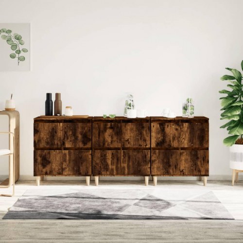 Skænke 3 stk. 60 x 35 x 70 cm - røget egetræsfarve