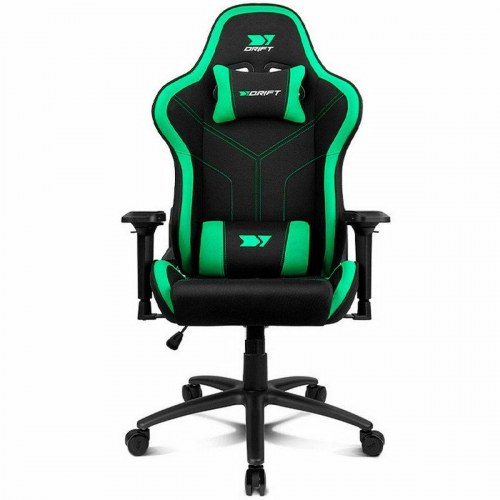 DRIFT DR110BG gaming-stol - sort/grøn med armlæn og puder
