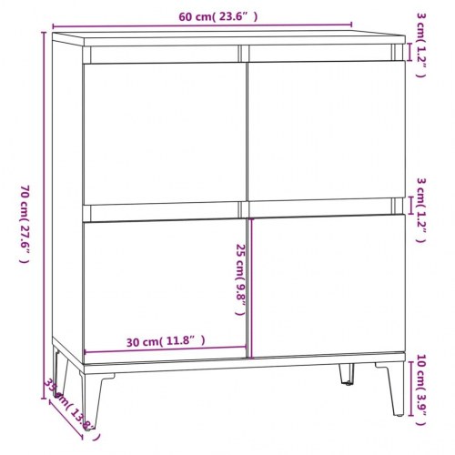 Skænk 60x35x70 cm konstrueret træ røget egetræsfarve