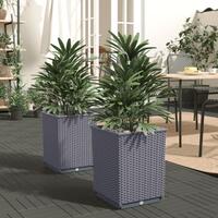 Plantekasser 2 stk. 30x30x37 cm polypropylen mørkegrå