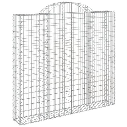 Buede gabionkurve 12 stk. 200x30x180/200 cm galvaniseret jern