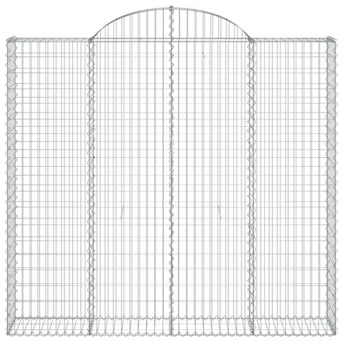 Buede gabionkurve 12 stk. 200x30x180/200 cm galvaniseret jern