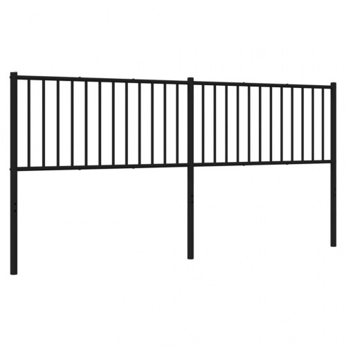 Sengegavl i metal 193 cm - sort, klassisk design