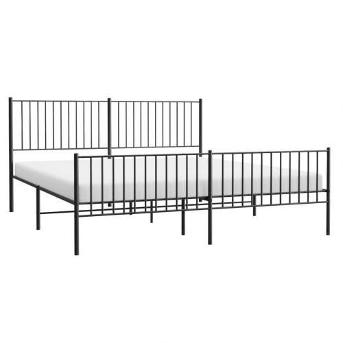 Sengeramme med gavl og fodgærde 183×213 cm - metal, sort