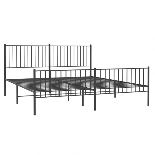Sengeramme med gavl og fodgærde 183×213 cm - metal, sort