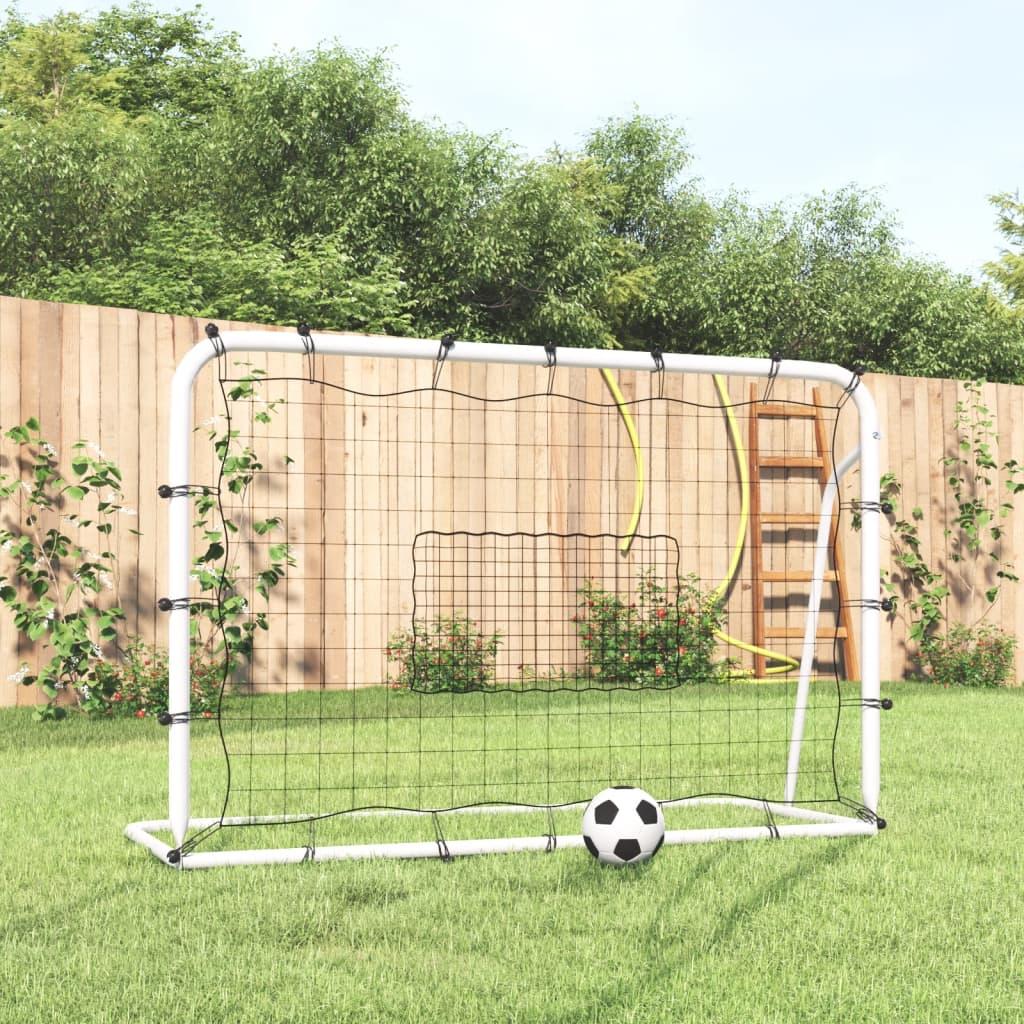 Fodbold Rebounder Med Net 184x61x123 Stål Sort Hvid