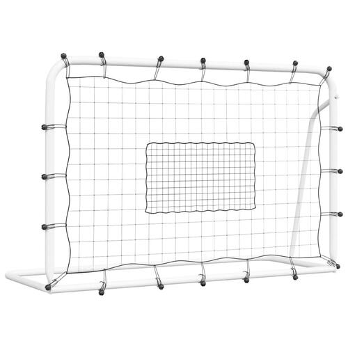 Fodbold-rebounder med net 184x61x123 cm stål og PE sort og hvid
