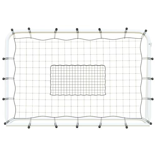Fodbold-rebounder med net 184x61x123 cm stål og PE sort og hvid