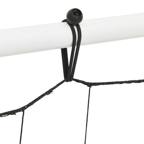 Fodbold-rebounder med net 184x61x123 cm stål og PE sort og hvid
