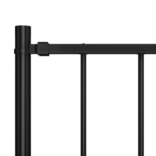 Hegnspanel med stolper 1,7 x 0,75 m pulverlakeret stål sort