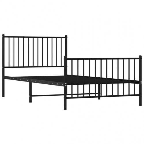 Sengeramme i metal med gavl og fodgærde 100×200 cm - sort