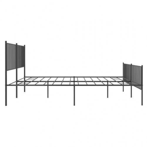 Sengeramme i metal med gavl og fodgærde 193×203 cm - sort