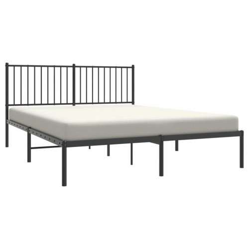 Sengeramme med sengegavl 160x200 cm metal sort