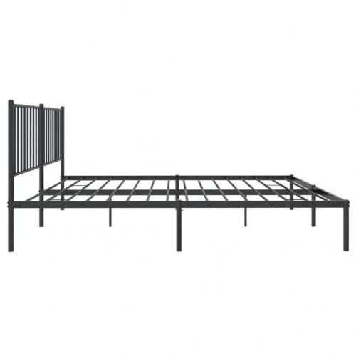 Sengeramme med sengegavl 160x200 cm metal sort