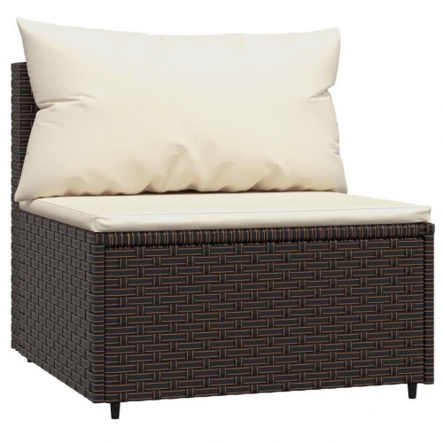 Midtermodul til havesofa med hynde polyrattan brun
