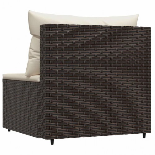 Midtermodul til havesofa med hynde polyrattan brun